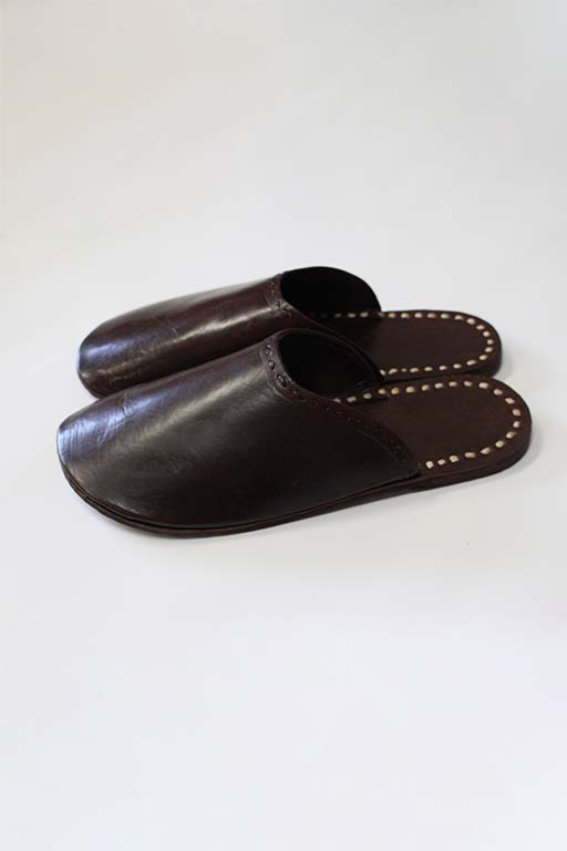 LEATHER SLIPPER BROWN