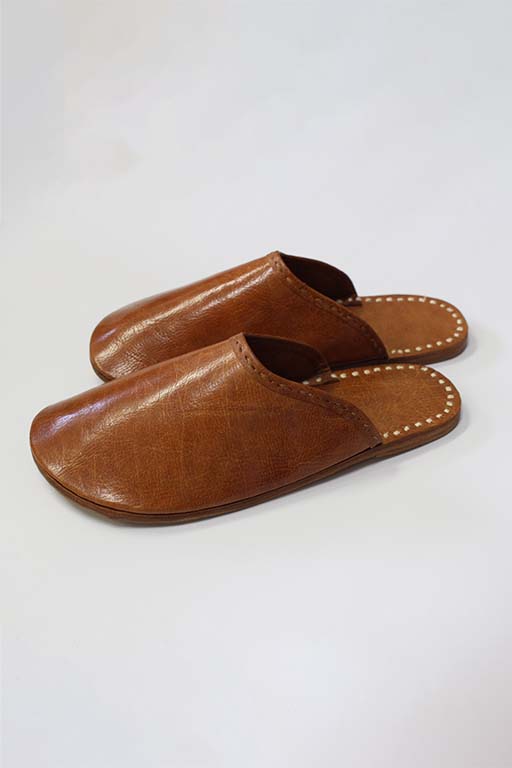 LEATHER SLIPPER NATURAL